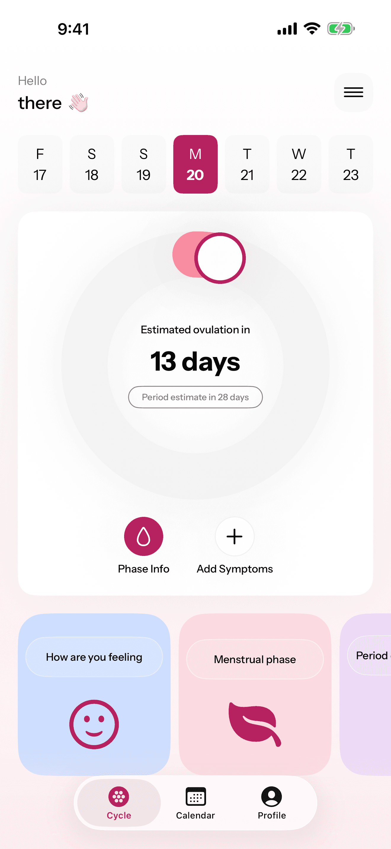 Flowy app cycle overview